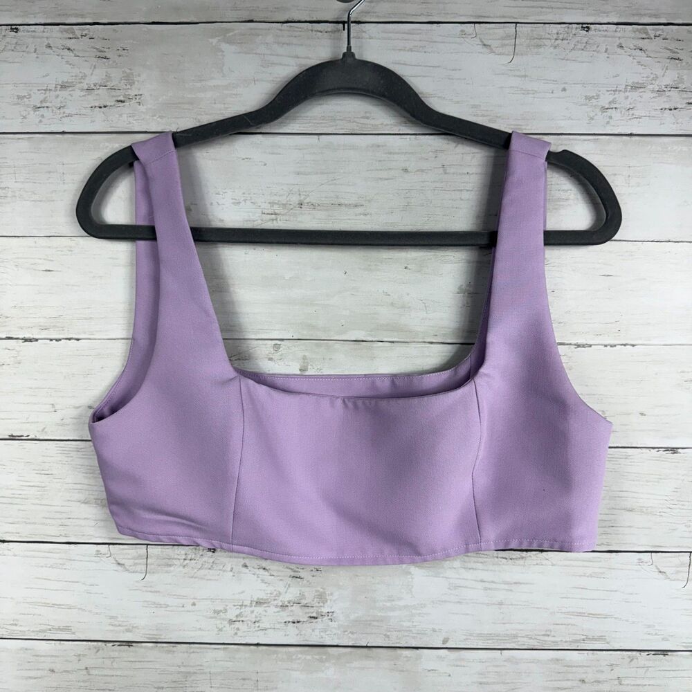 Princess Polly Lavender Square Neck Crop Top